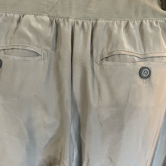 ATM 100% silk gray joggers with blue stripes. Flat front elastic back and hem. - Picture 10 of 15